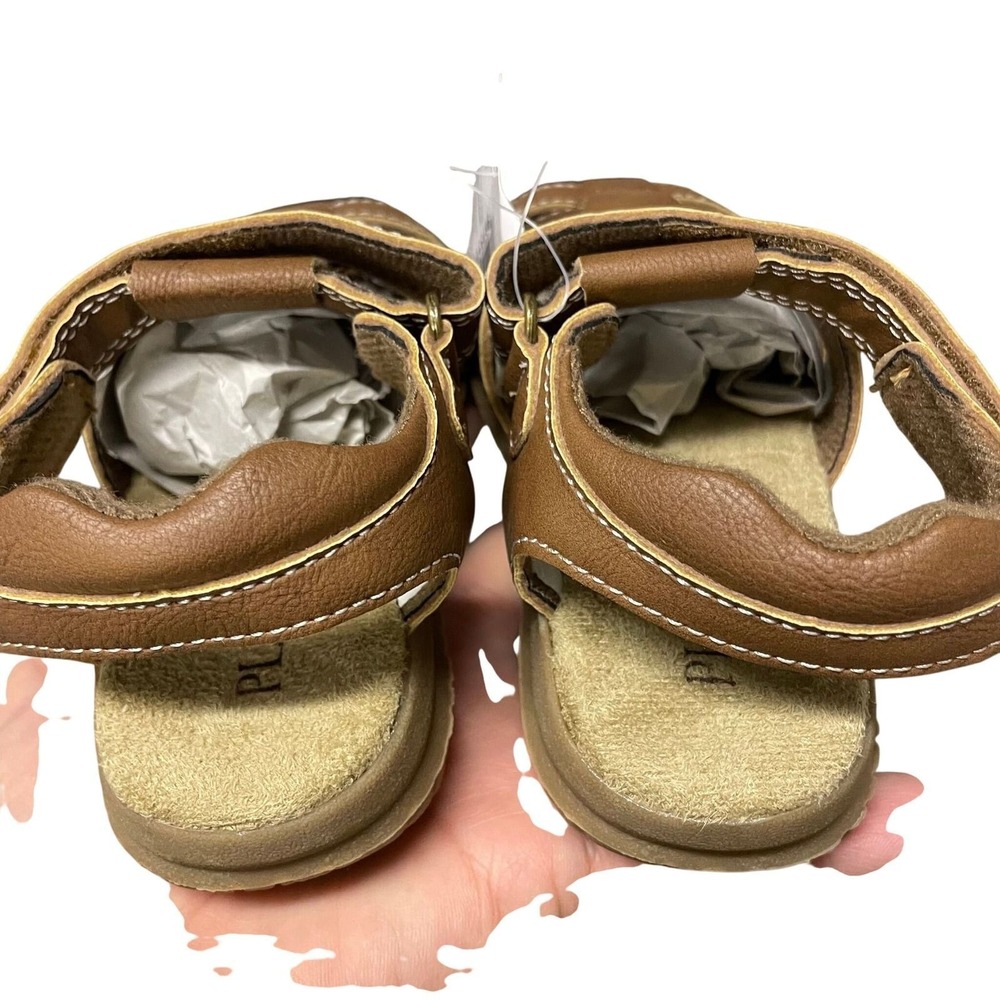 NEW Children's Place Fisherman Sandals Tan Faux Leather Toddler 8 Classic - Picture 3 of 4